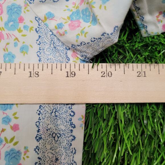 Vintage 70s Dagger Collar Floral Blouse Womens Medium Cottagecore Disco - Picture 7 of 10